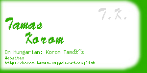 tamas korom business card